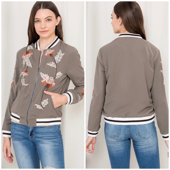 Dusty Olive Embroidered Varsity Scholar Preppy Jacket - Picture 7 of 10